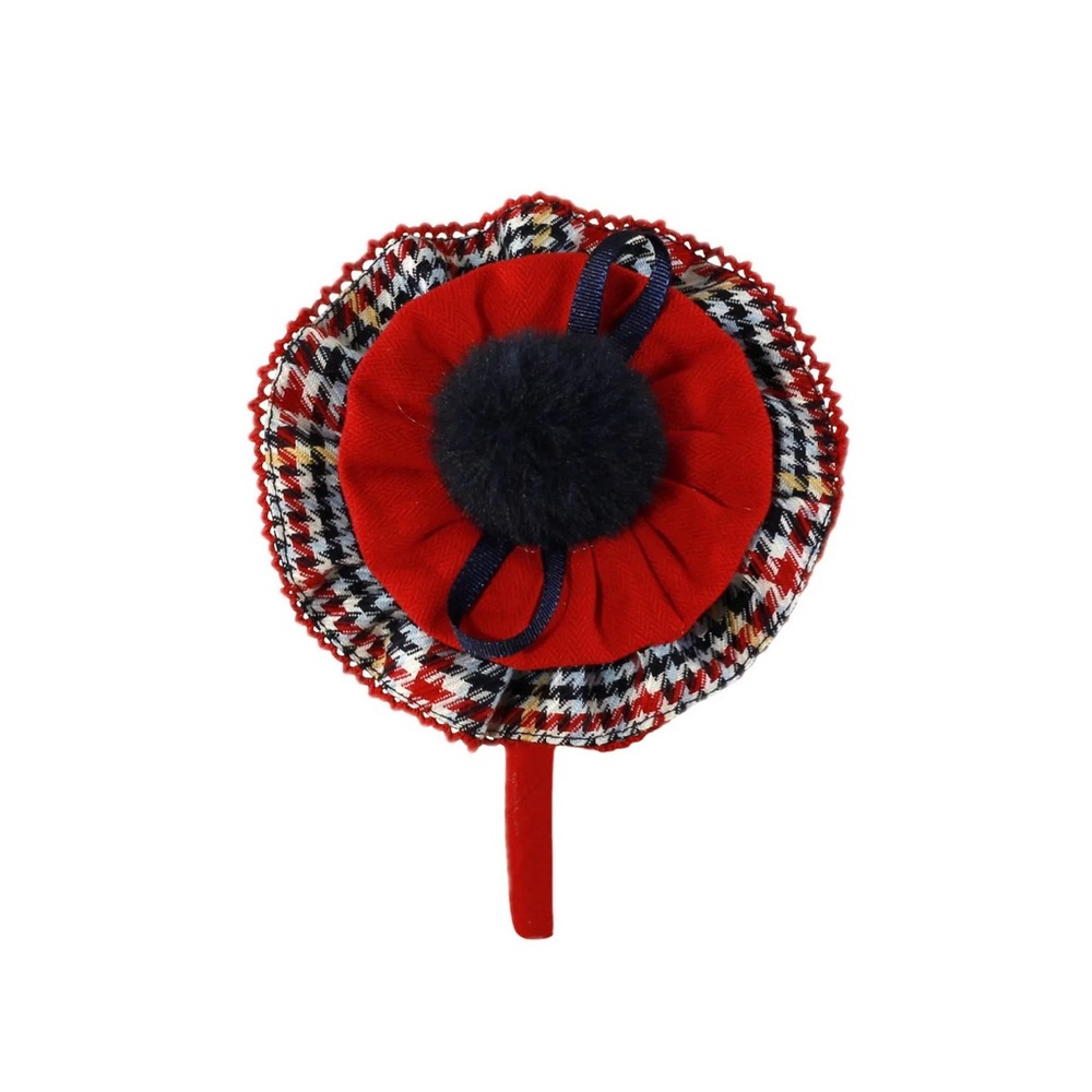 Red Houndstooth Checkered Headband